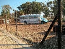 Immigrants's bus in Atlit Detention Camp